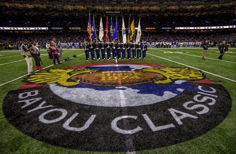 Bayou classic 2023 - Seating. Grambling University is the home team at the 50th Annual Bayou Classic and its fans will sit on the west side (near sections 129-156) of the Caesars Superdome. Southern University, as the ...